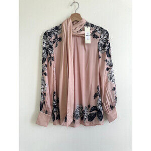 TOPSHOP Reverse Bow Neck Blouse size 2 luxury collection in rose $110